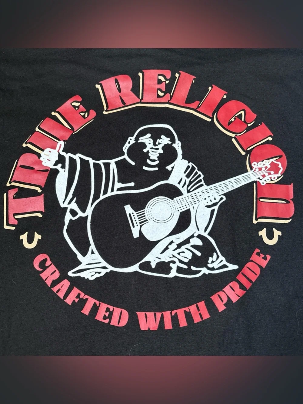 True Religion Black Short Sleeve Hooded Tee with Small Logo